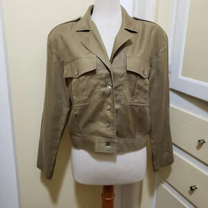 Evan Picone Linen Jacket / Olive Green / Medium